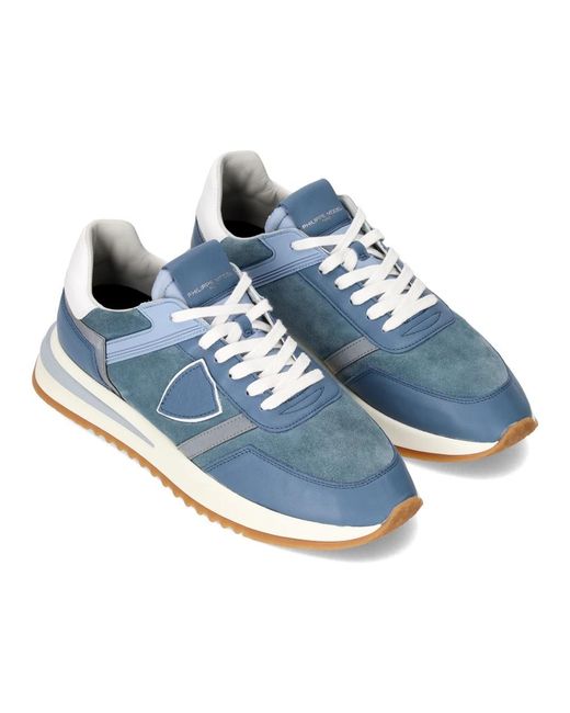 Philippe Model Schoenen ,Blauw ,Katoen Sneakers Tropez 2.1 Running in het Blue voor heren