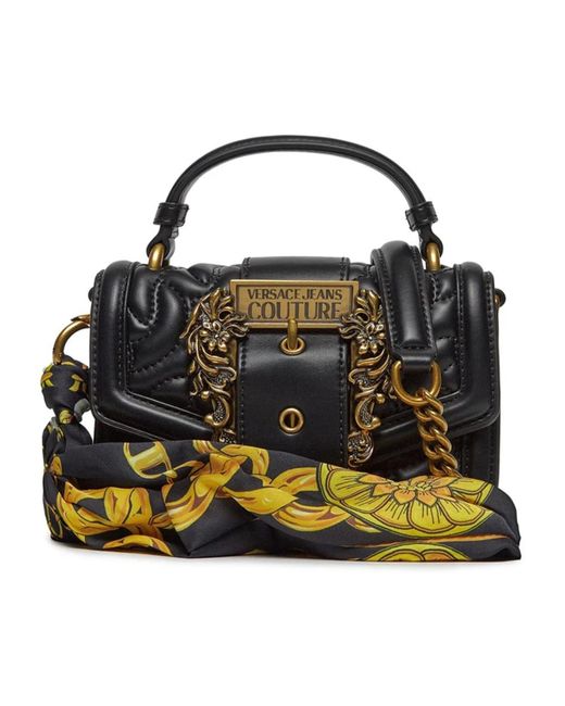 Borsa a tracolla sintetica con logo visibile di Versace Jeans in Black