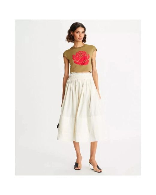 Midi Skirts Tory Burch de color Natural