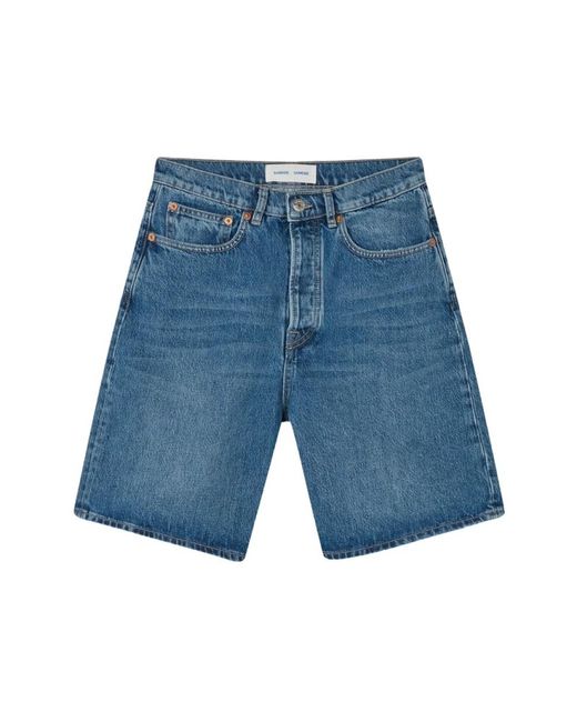 Shorts in denim loose fit 100% cotone di Samsøe & Samsøe in Blue