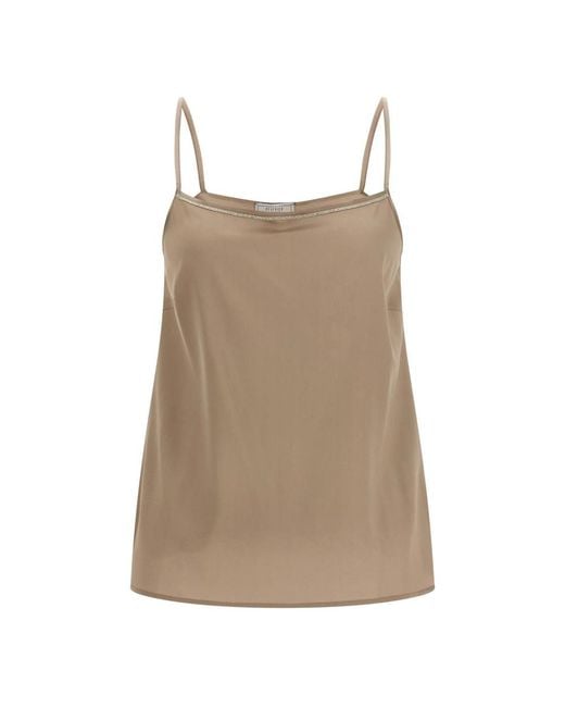Peserico Brown Sleeveless Tops