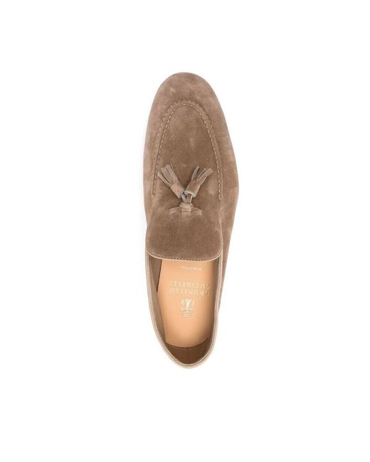 Brunello Cucinelli Tabakbraune lederstapelabsatzschuh in Brown für Herren