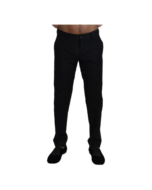 Dolce & Gabbana Black Slim-Fit Trousers for men