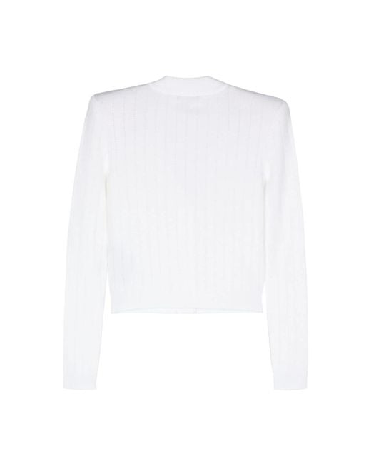Balmain White Round-Neck Knitwear