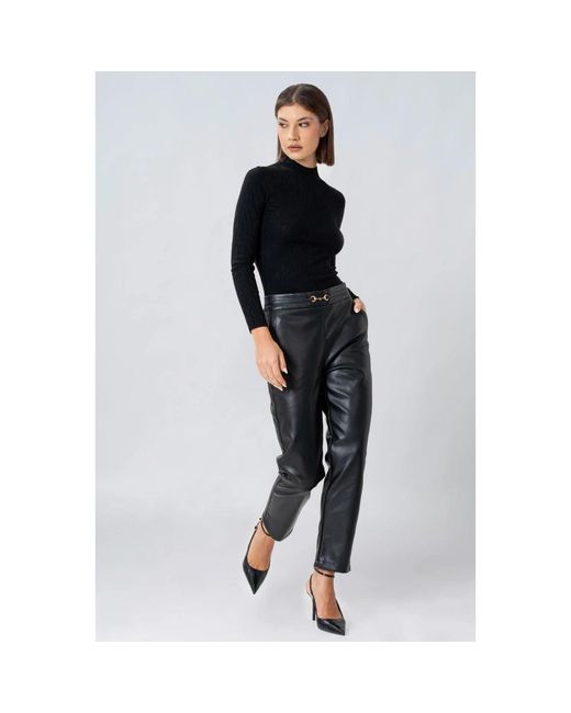 Kocca Black Slim-Fit Trousers