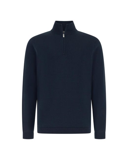 Boggi Truien & Vesten ,Blauw ,Katoen Jumper Met Halve Rits in het Blue voor heren