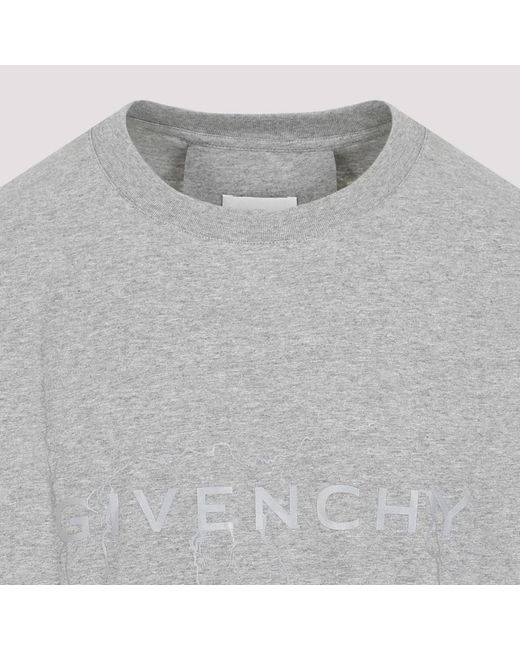 Givenchy Graues melange baumwoll t-shirt kurzarm in Gray für Herren
