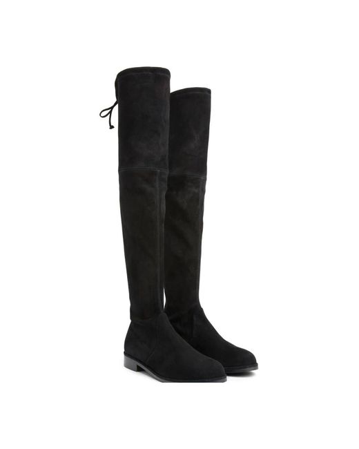 Stuart Weitzman Black Mutiger stretch overknee-stiefel