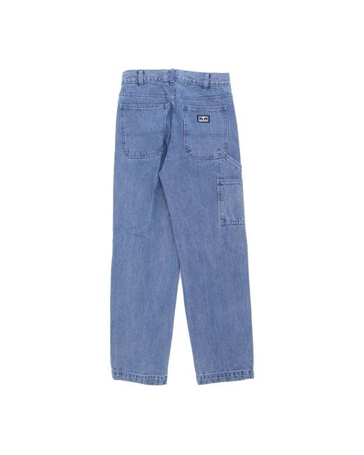 Obey Blue Loose Fit Jeans for men