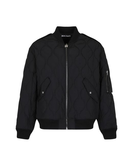 Palm Angels Black Bomber Jackets for men