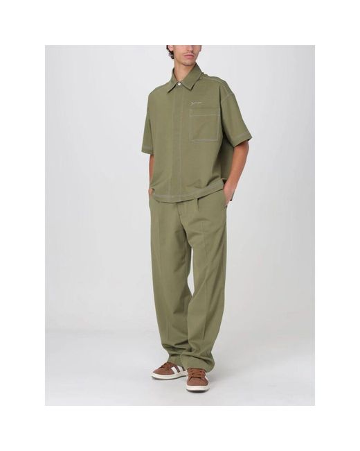 Bonsai Grüne Plissierte Relaxte Passform Hose in Green für Herren