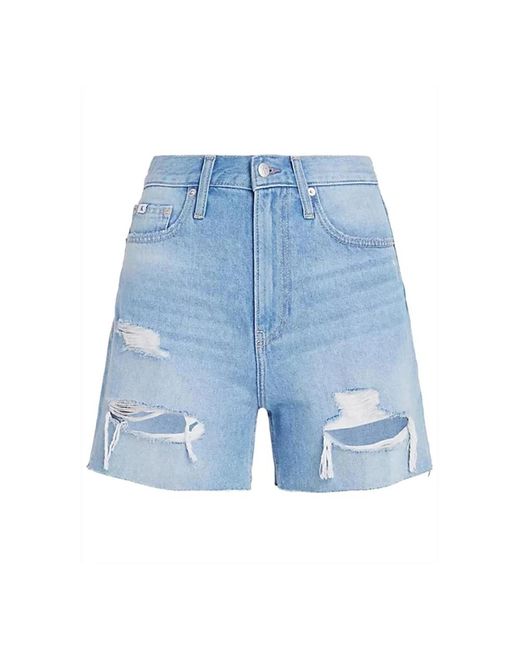 Shorts de mezclilla azul desgastados Calvin Klein de color Blue