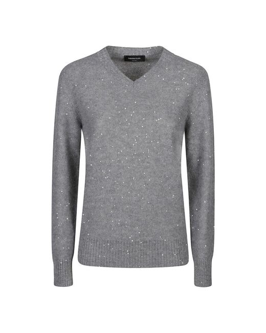Fabiana Filippi Gray Stylischer v-ausschnitt pullover,klassischer v-ausschnitt pullover