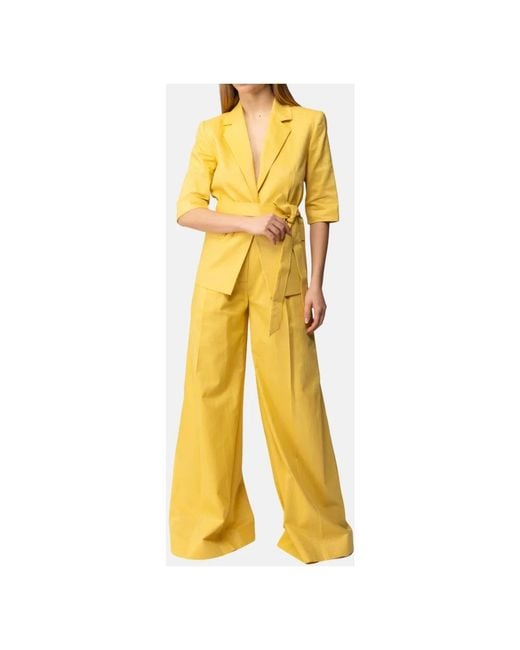 Twinset Yellow Wide Trousers