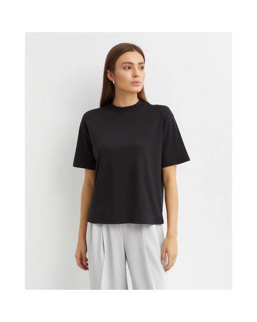 Theory Tops ,Zwart ,Katoen Zwarte Katoenen T-Shirt Relaxed Fit in het Black
