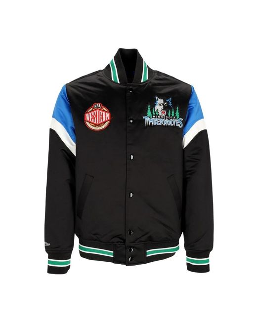 Mitchell & Ness Jassen ,Veelkleurig ,Wol Nba Bomberjack Minnesota Timberwolves Viering in het Black voor heren