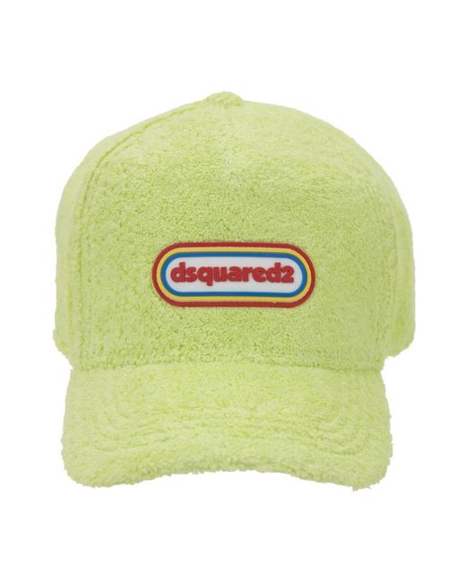 DSquared² Accessoires ,Groen ,Katoen Logo Patch Katoenen Baseball Cap in het Green
