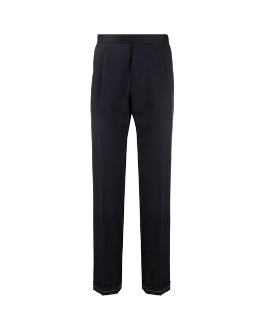 Brioni Blue Straight Trousers for men