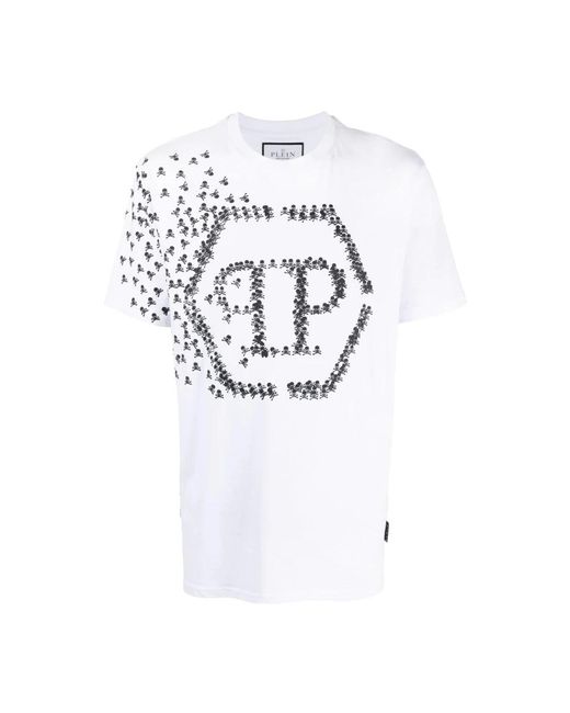 Philipp Plein Witte Casual Korte Mouw T-Shirt in het White voor heren