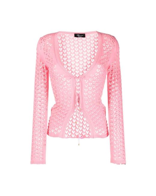 Blumarine Pink V-Neck Knitwear