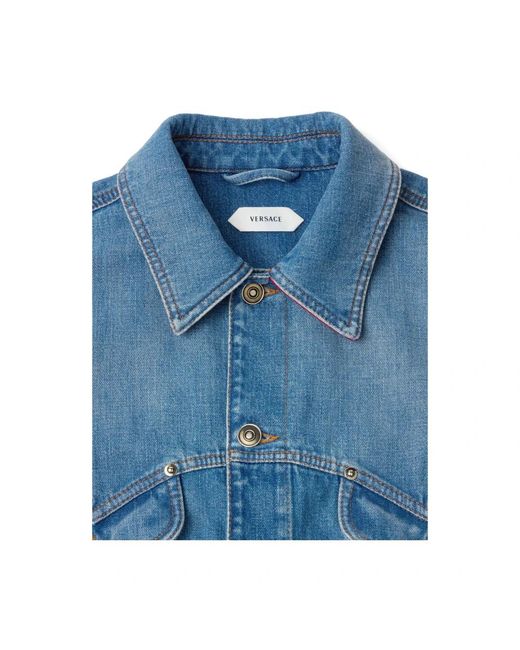 Denim Jackets Versace pour homme en coloris Blue