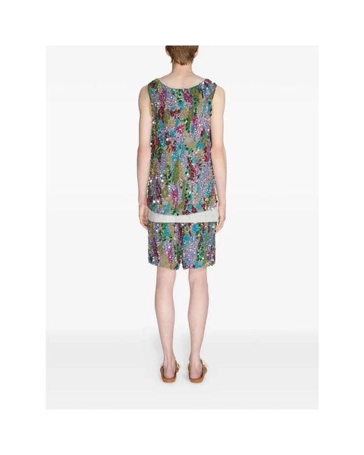 Dries Van Noten Blue Sleeveless Tops for men