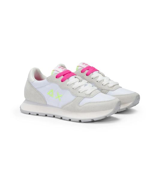 Sun 68 White Sneakers