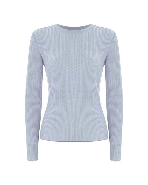 Kocca Blue Gerippter Langarmpullover
