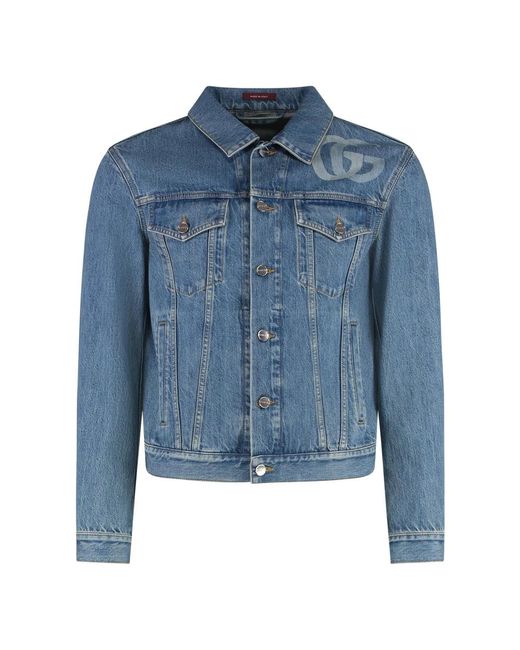 Gucci Blue Denim Jackets for men