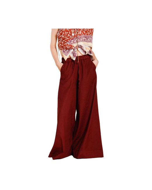 Mason's Red Wide Trousers