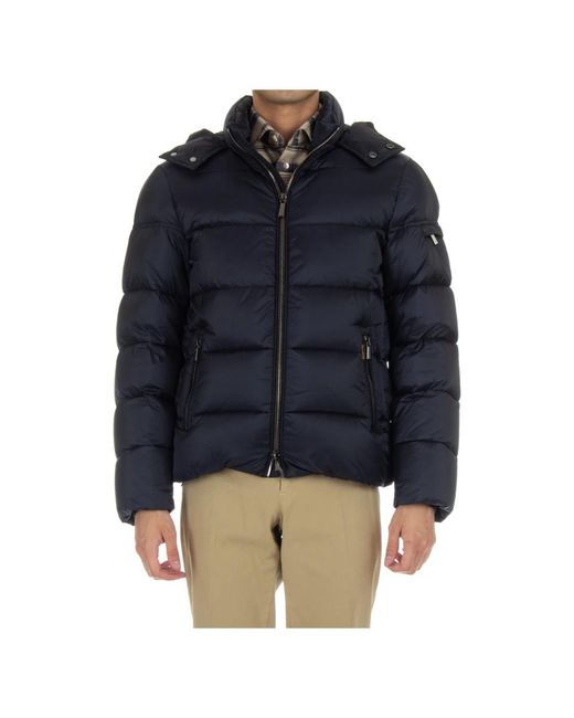Moorer Jassen ,Blauw ,Blauwe Winterjas Met Afneembare Kraag in het Blue voor heren