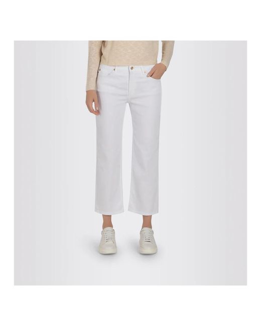M·a·c Jeans ,Wit ,Denim Denim Culotte Broek in het White