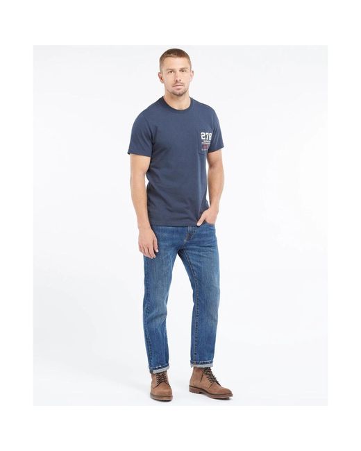Barbour Tops ,Blauw ,Katoen Smq Wing T-Shirt in het Blue voor heren