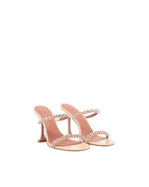 AMINA MUADDI Pink Heeled Mules