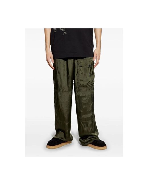 Dries Van Noten Green Straight Trousers for men