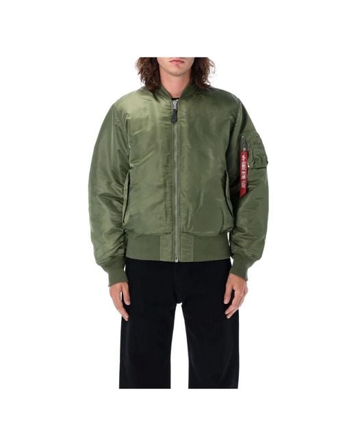 Alpha Industries Jassen ,Groen ,Nylon Sage Ma-1 Bomber Jacket in het Green voor heren