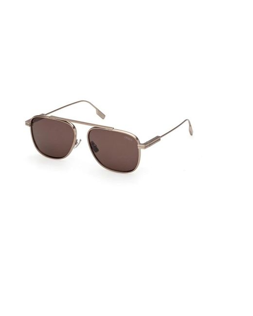 Zegna Brown Sunglasses for men