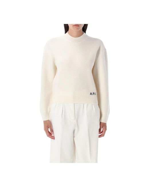 A.P.C. Wol Esther Crew Neck Gebreid in het Natural
