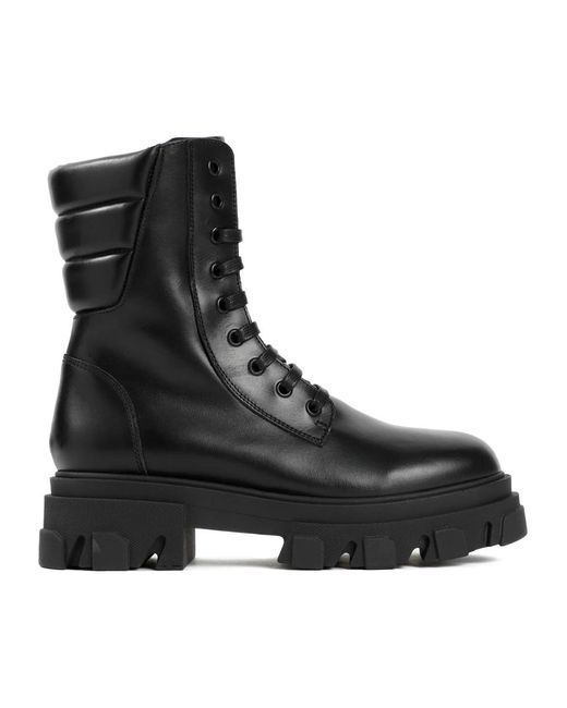 Gia Borghini Black Schwarze ankle boots militärinspiriertes design