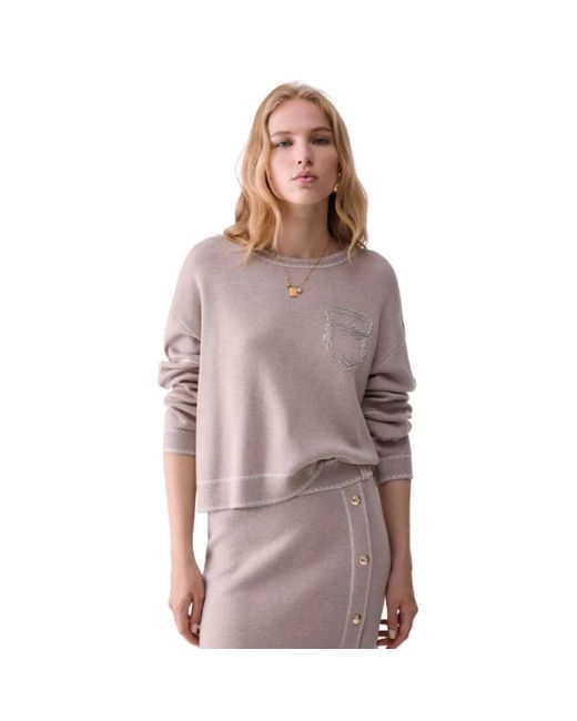 Liu Jo Brown Round-Neck Knitwear