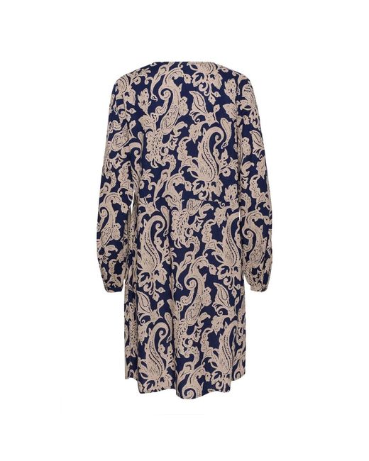 Cream Blue Short Dresses