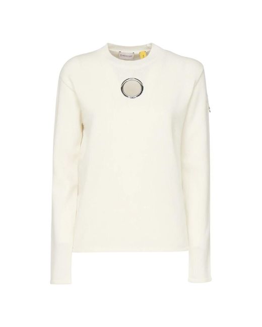 Moncler Round-Neck Knitwear in het White