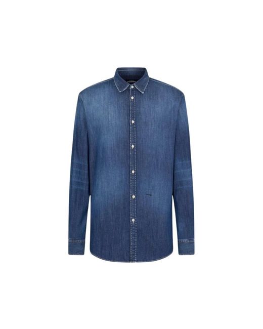 DSquared² Overhemden ,Blauw ,Denim Relaxed Denim Overhemd in het Blue voor heren