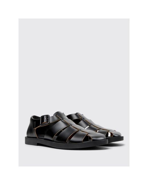 Camper Black Flat Sandals for men