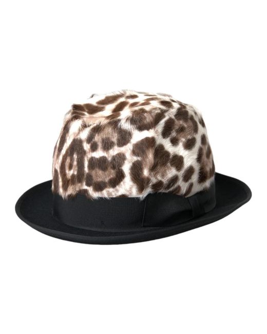 Dolce & Gabbana Leopard Fedora Hat in het Multicolor