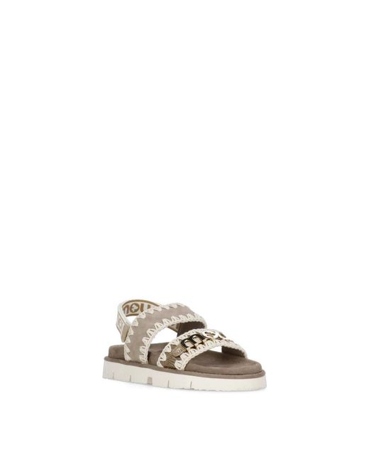 Mou Natural Flat Sandals