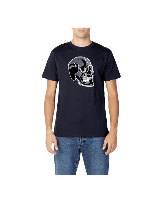 T-shirt blu stampa uomo autunno/inverno di Antony Morato in Blue da Uomo