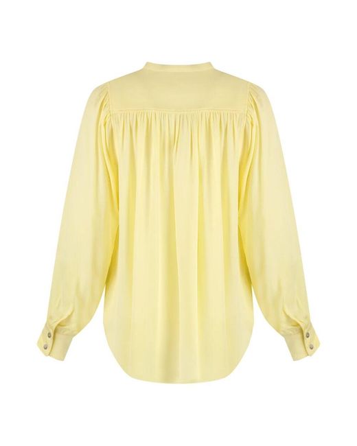 Yves Salomon Yellow Rounded hem crêpe blouse