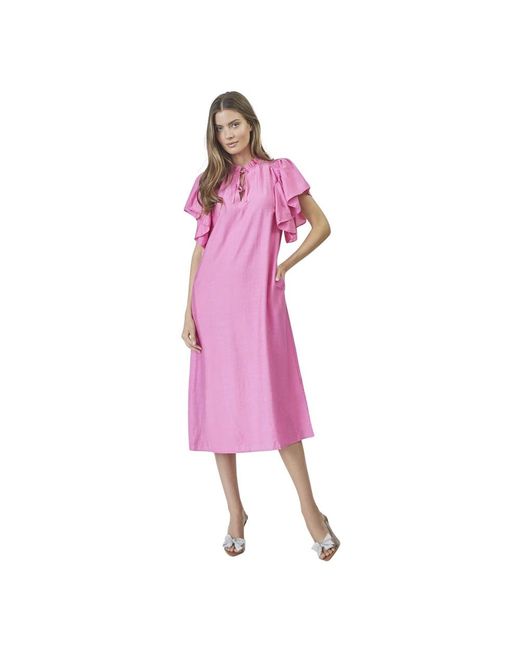 co'couture Kleedjes ,Roze ,Midi Jurken in het Pink