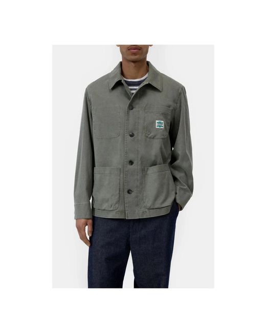 Closed Cotton Jacket in het Green voor heren